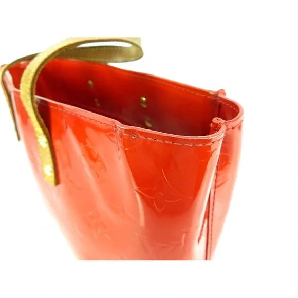 Louis Vuitton Red Patent Tote with Tan Handles - Picture 11 of 16
